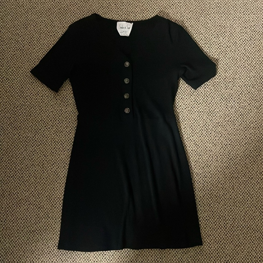 black button up dress